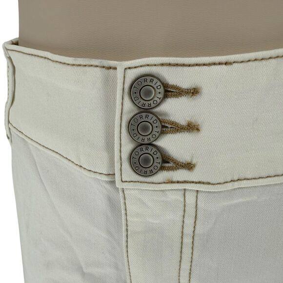 Torrid Crop Jegging Jean 20 2X White Cream Super Soft High Rise Skinny Stretch - Picture 5 of 16